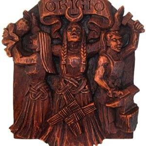 Magicun Altar~Celtic Goddess Brigid Brigit Wall Plaque Wood Finish