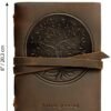 Witchcraft~Leather Journal Tree of Life Notebook Embossed Handmade Travel Diary, A5 Vintage Writing Bound for Men for Women Genuine Antique Rustic Leather 6"x8" Engraved Paper Perfect for Notes Sketchbook + Pen