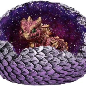 Nemesis Now U4999R0 Red Geode Home Glittering Hatchling and Egg Figurine, Polyresin, One Size