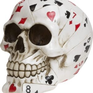 Dark Collection~Dead Mans Hand Skull Figurine 17cm White