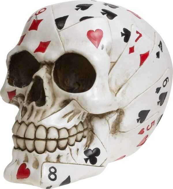 Dark Collection~Dead Mans Hand Skull Figurine 17cm White