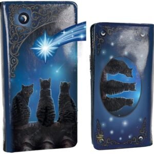 Artist Collections~ B3940K8 Wish Upon a Star Lisa Parker Embossed Purse 18.5cm Blue, PU