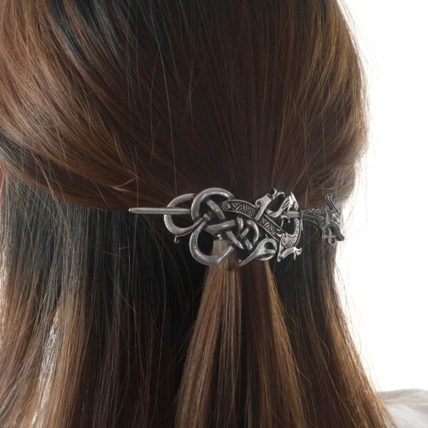 Viking Dragon Hair Hairpins Clips- Norse Celtic Knot Hair Accessories Hair Slide Hair Barrettes Irish Hair Decor for Long Hair Jewelry Braids Hair Stick With Dragon Design