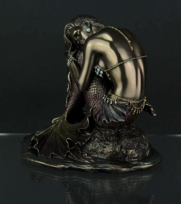 Magic  Collection~Siren Solitude Mermaid Sitting On Rock Bronze Finish Statue
