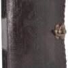 Wiccan Collection~Celtic Cross Leather Journal With Lock 28cm Brown