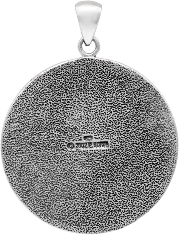 Sterling Silver Pagan Wheel of the Year Sabbat Pendant; 1.75 Inch Diameter