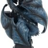 Artist Collections~ B3602J7 Draco Clock Anne Stokes 17.8cm, Resin, Blue, One Size