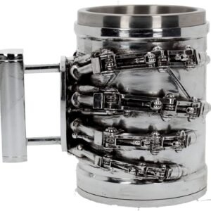 Magicun N.Giftware~Terminator 2 Tankard 17cm, Resin w/Stainless Steel Insert, Silver