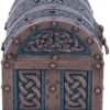 Mythology Collection~ Bronze and Blue Valhalla's Vault Viking Chest Box, 15cm