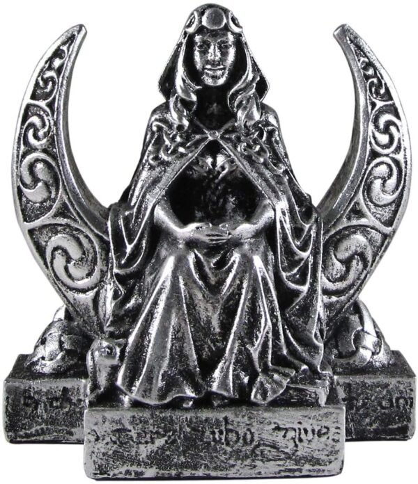 Magicun Altar~Dryad Design Moon Goddess Figurine - Silver Finish