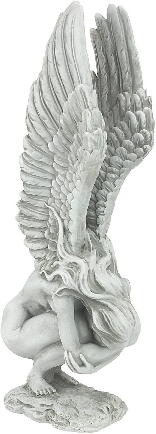 Magic  Collection~Design Toscano Remembrance and Redemption Angel Religious Garden Statue, Medium 15 Inch, Polyresin, Antique Stone