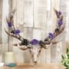 Wiccan Collection~Antlers of Eden Wall Plaque 45cm White, Polyresin
