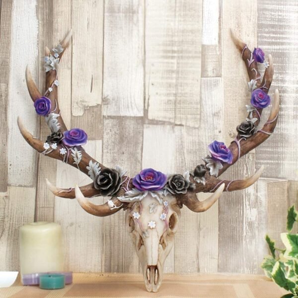 Wiccan Collection~Antlers of Eden Wall Plaque 45cm White, Polyresin