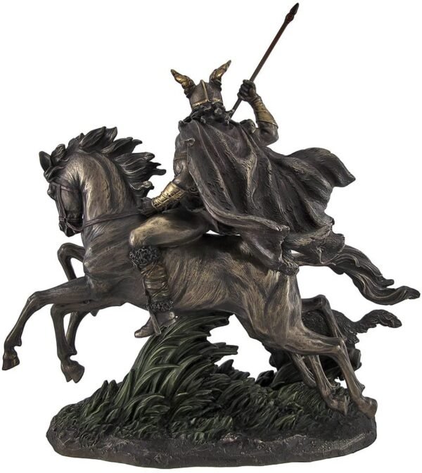 Magic  Collection~Bronzed Norse God Odin Riding Sleipner Statue