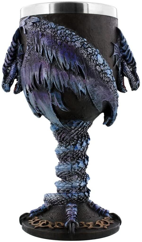 Fantasy Collection~ Draconic Kingdom Goblet 16cm Black, Resin w/Stainless Steel Insert