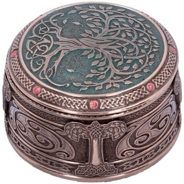 Wiccan Collection~Tree of Life Box 10cm, Resin, Bronze, One Size