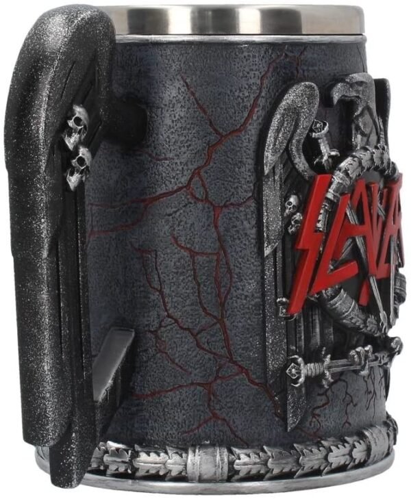 Band Merchandise~ B4128M8 Slayer Tankard Mug 14cm Black, Resin w/Stainless Steel Insert