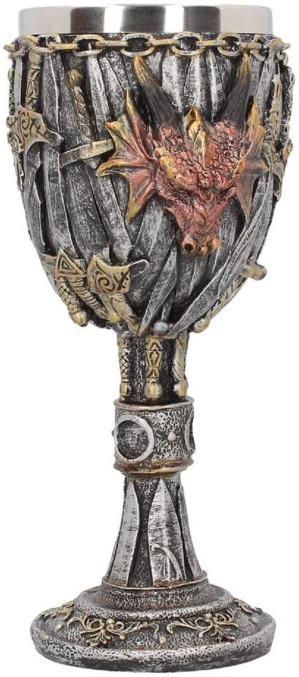 Magicun N.Giftware~Dragon Kingdom Goblet Goblet 23cm Grey