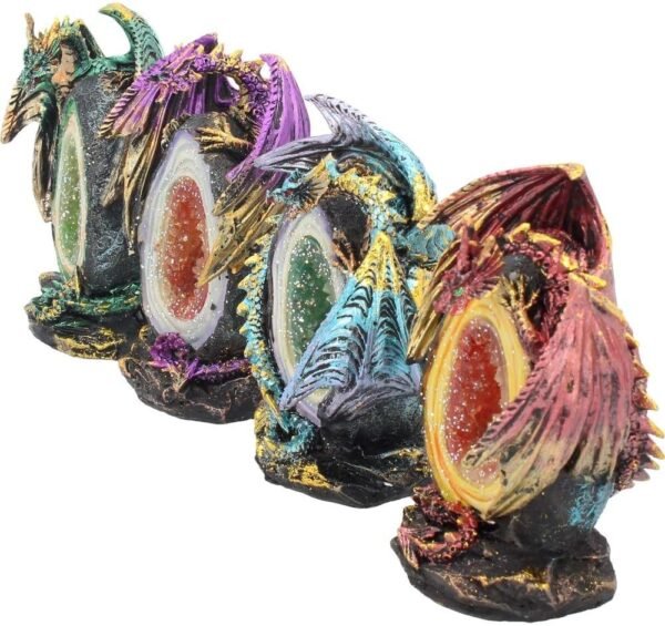 Nemesis Now Geode Keepers Set of Four Figurine 12cm Gold, Resin