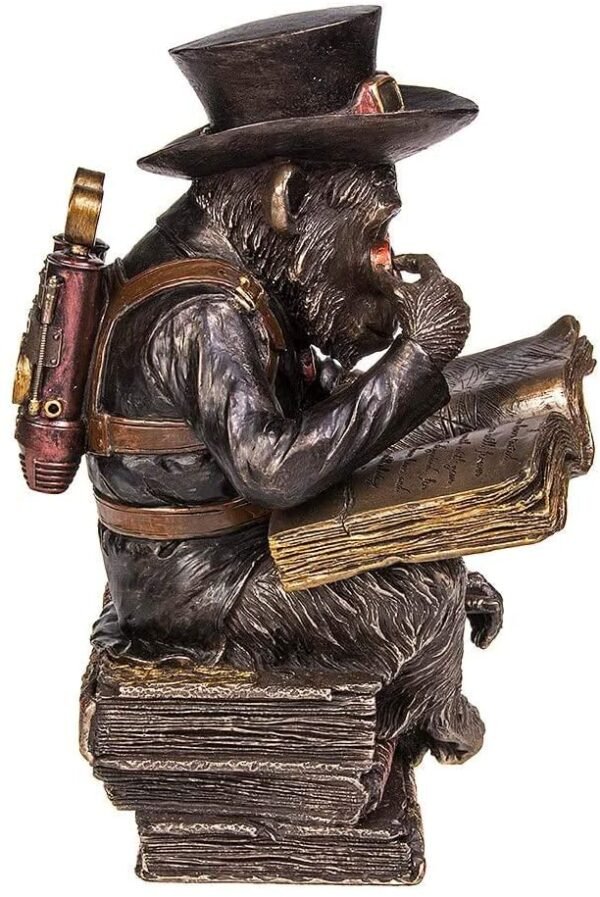 Steampunk Collection~Chimpanzee Scholar Figurine 18cm Bronze, Size 23cm