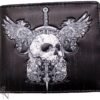 Dark Collection~Skull & Wings Wallet 10cm Black, PU, 11cm