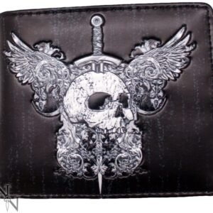 Dark Collection~Skull & Wings Wallet 10cm Black, PU, 11cm