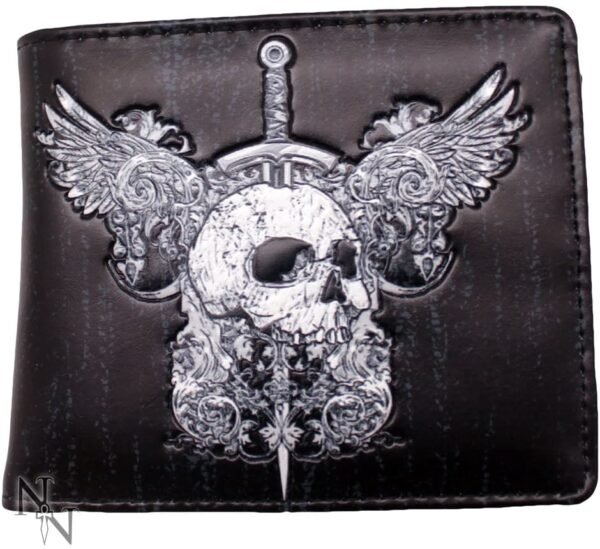 Dark Collection~Skull & Wings Wallet 10cm Black, PU, 11cm