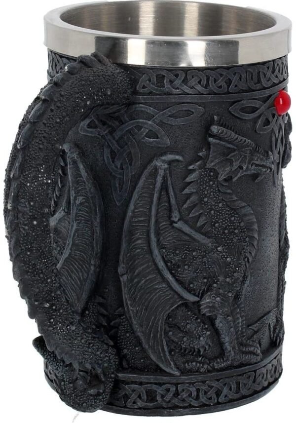 Fantasy Collection~ NEM3731 Black Wing Tankard Mug 18cm Black