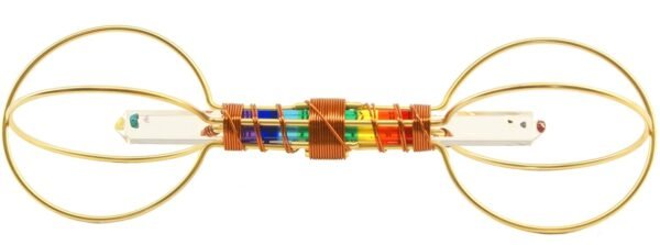 Crystal Wand - Meditation Healing Tool - Sky Vajra with Magnets & Copper Wire - 10"