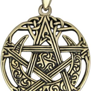 Bronze Cut Out Moon Pentacle Pendant
