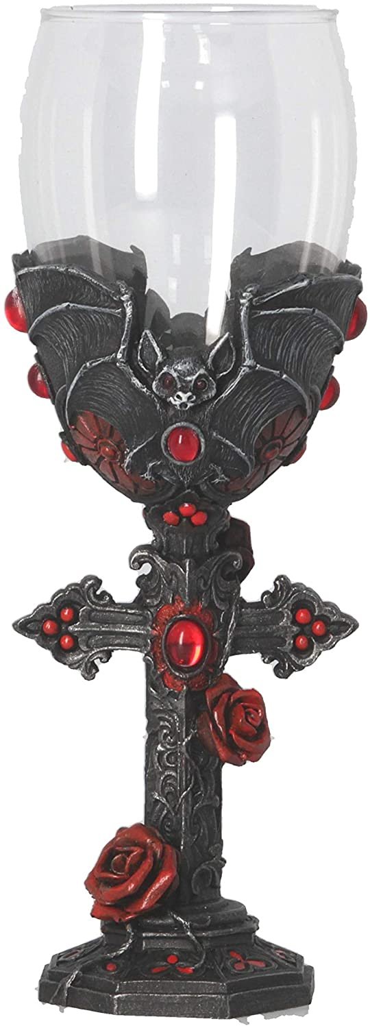 Dark Collection~B4479N9 Carpe Noctem Goblet 20cm, Resin w. Stainless Steel