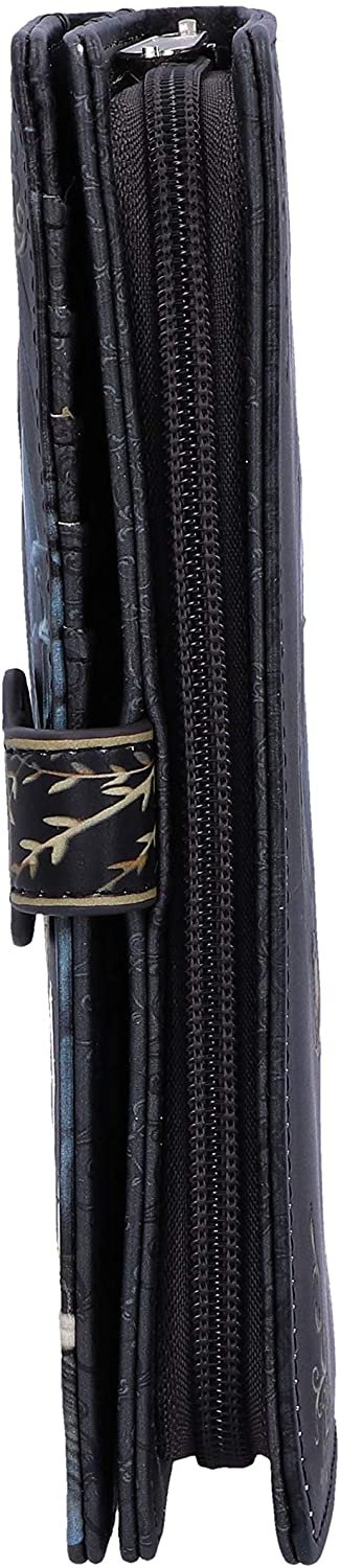 Magicun N.Giftware~Black Lisa Parker Spirits of Salem Cat Skull Map Embossed Purse, 18.5cm