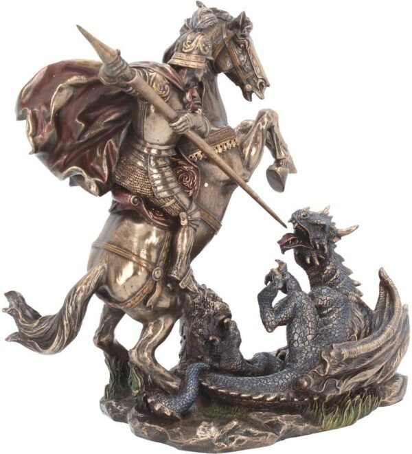 Mythology Collection~ George and the Dragon Figurine 31cm Bronze