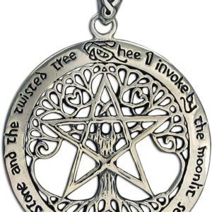 Magicun Altar~Sterling Silver Extra Large Cut Out Tree Pentacle Pendant