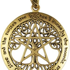 Magicun Altar~Dryad Design Bronze Extra Large Cut Out Tree Pentacle Pentagram Pendant