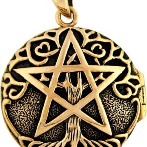 Bronze Tree Pentacle Pentagram Aromatherapy Locket