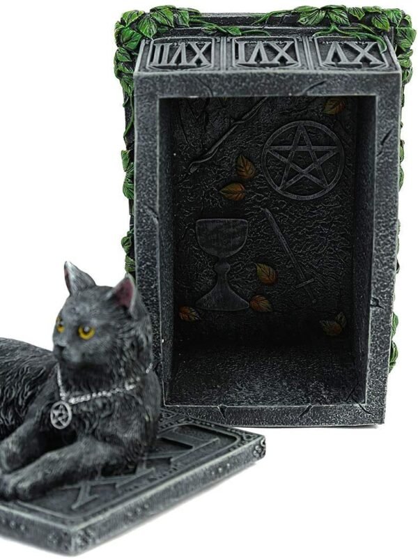 Nemesis Now Fortune's Keeper Tarot Box 17cm Black, Resin