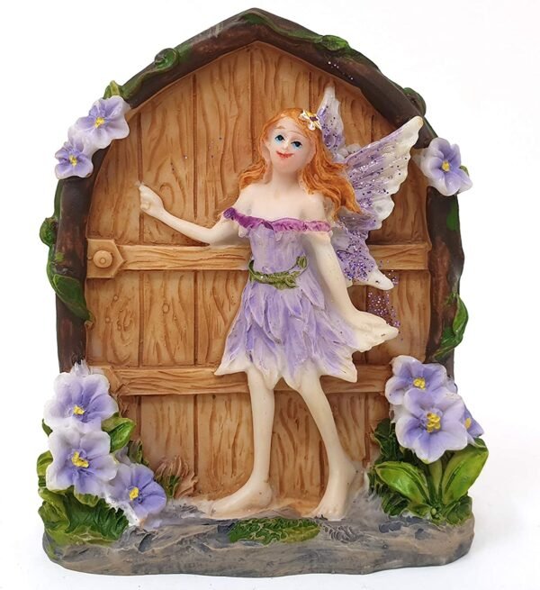 Spirit of Equinox Beautiful Miniature Sparkle Fairy Doors Home and Garden Ornament (Violet)