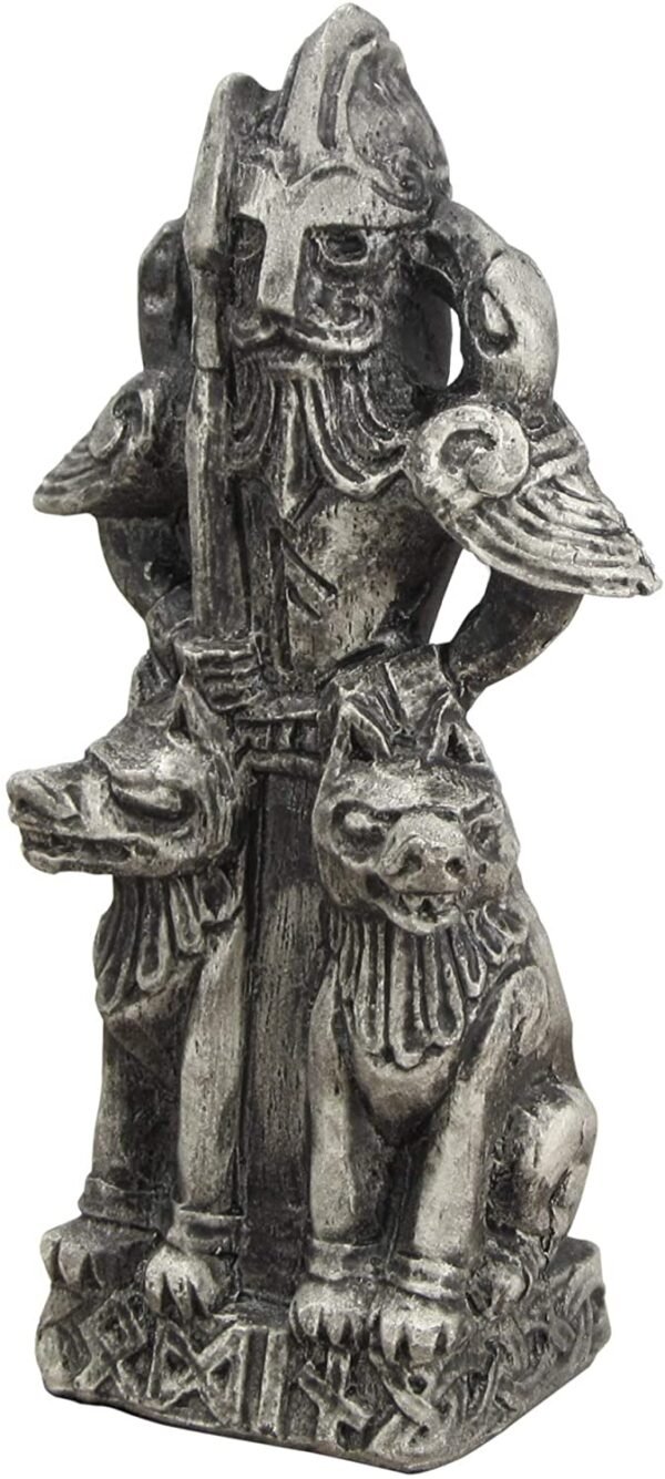 Magicun Altar~Dryad Design The All-Father Norse God Odin Figurine - Stone Finish