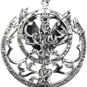 Magicun Altar~Sterling Silver Queen of Heaven Goddess Pendant 1.75 Inches Diameter