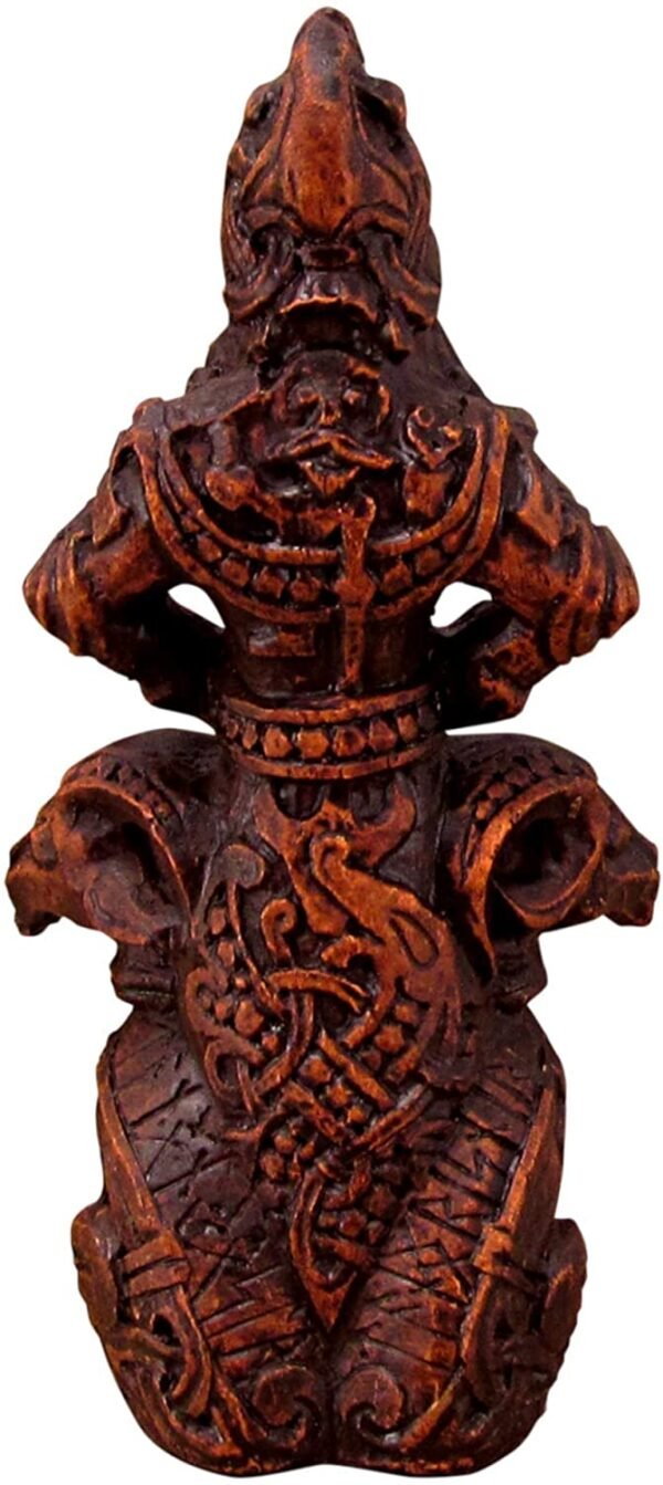 Magicun Altar~Dryad Design Norse God of Thunder Thor Figurine - Wood Finish