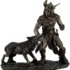 Magic  Collection~Norse God Tyr Battling Fenrir Bronze Finish Statue