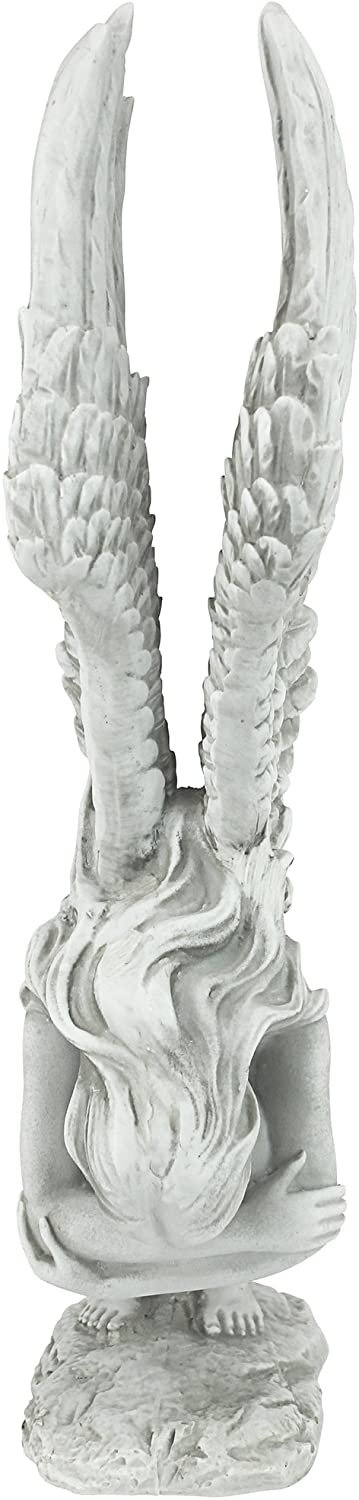 Magic  Collection~Design Toscano Remembrance and Redemption Angel Religious Garden Statue, Medium 15 Inch, Polyresin, Antique Stone