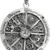 Sterling Silver Pagan Wheel of the Year Sabbat Pendant; 1.75 Inch Diameter
