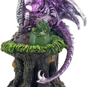 Fantasy Collection~ Home of The Hatchlings Metallica Mother and Young Dragon Next Figurine, Polyresin, Purple, One Size