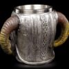 Mythology Collection~ B2091F6 Viking Skull Tankard Mug 16cm Brown