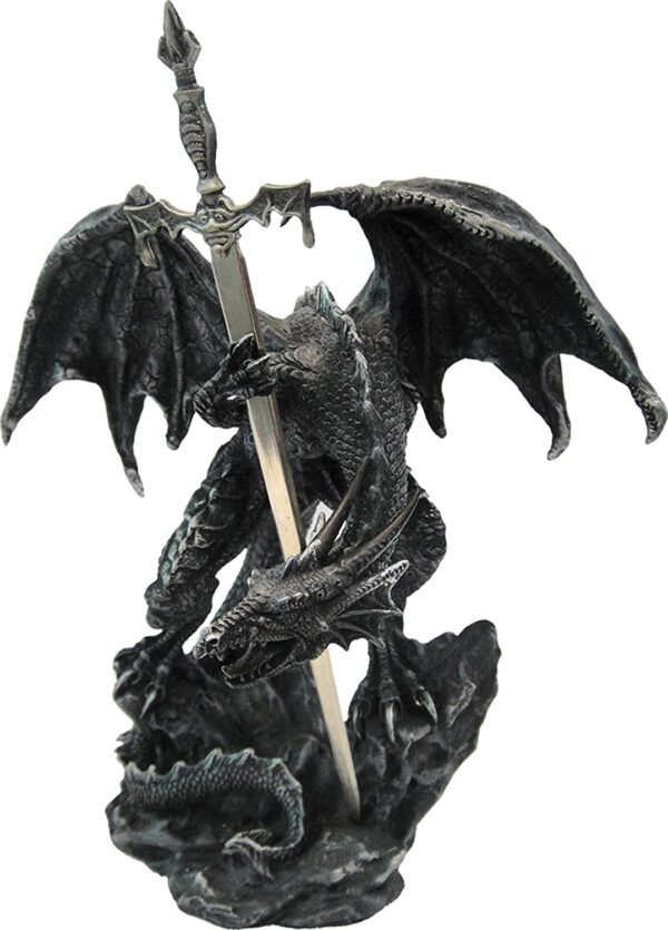 Fantasy Collection~ Black Dragon Sword 22.5cm Letter Opener, Resin