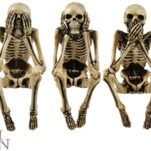 Dark Collection~NEM4341 Three Wise Skeleton Figurine 24cm Ivory
