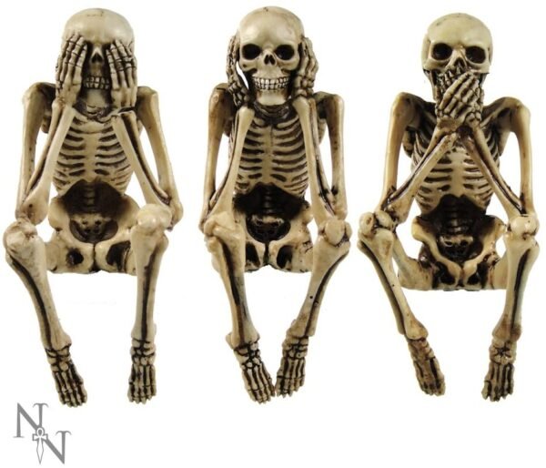 Dark Collection~NEM4341 Three Wise Skeleton Figurine 24cm Ivory