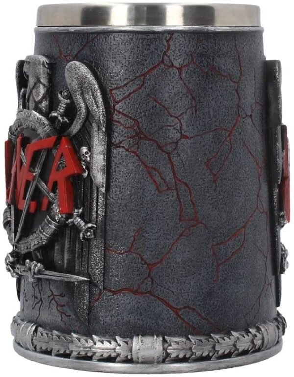 Band Merchandise~ B4128M8 Slayer Tankard Mug 14cm Black, Resin w/Stainless Steel Insert